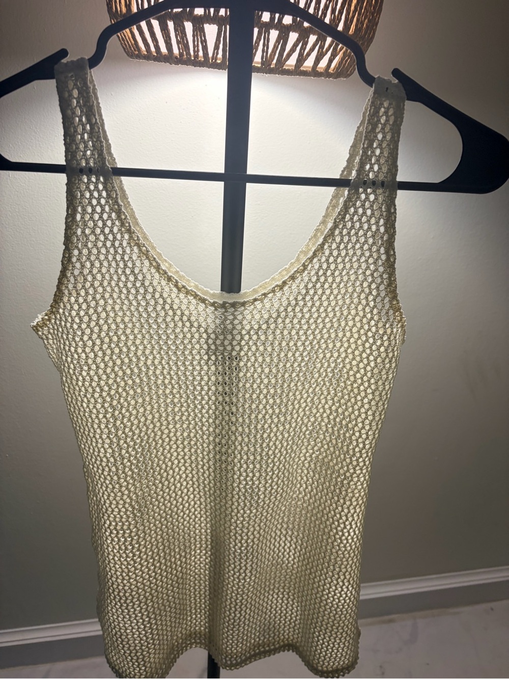 art class Cream Open Knit Tank
